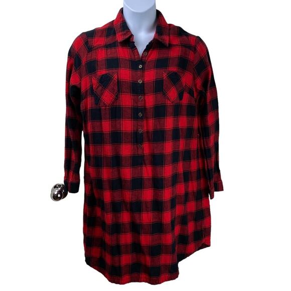 Merona Other - Merona Sleep Shirt Buffalo Plaid Size XXL Red Black